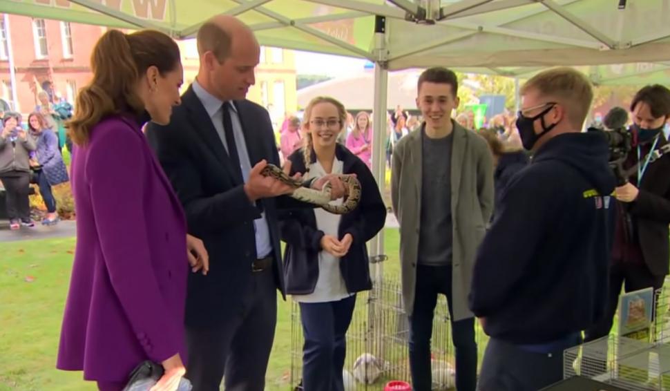 Ducele și ducesa de Cambridge, cu o tarantulă și un șarpe în mână, în Irlanda de Nord 729308