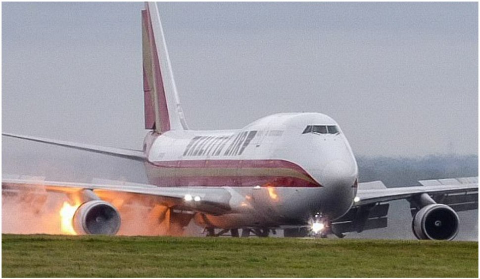 Un avion a luat foc în timp ce ateriza pe aeroportul din East Midlands
