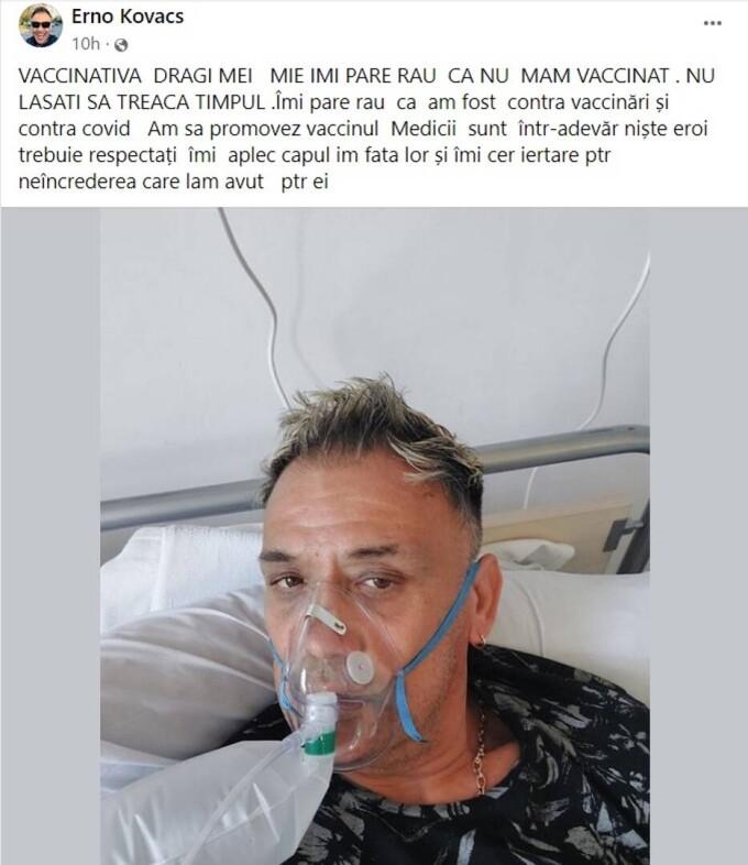 Un lider al protestelor anti-vaccin din România, infectat cu COVID: ”Îmi pare rău că am fost contra COVID. Vaccinați-vă!” 730291