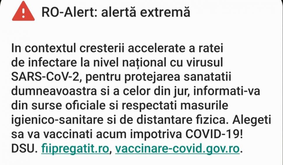 Mesaj Ro-Alert, prin care li se cere românilor să se vaccineze 730352