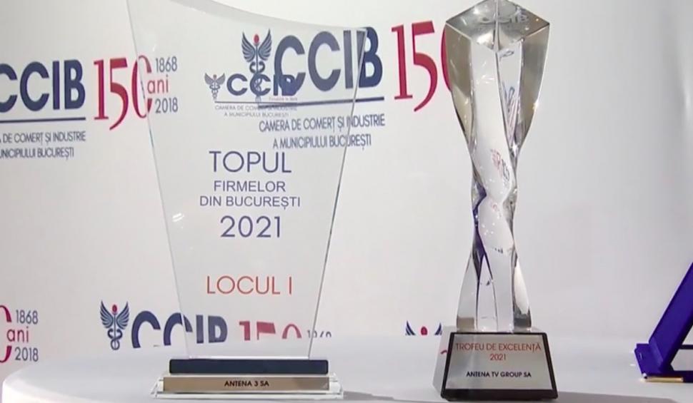 Antena 3 si Antena TV Group au fost premiate de Camera de Comerţ şi Industrie a Municipiului Bucureşti