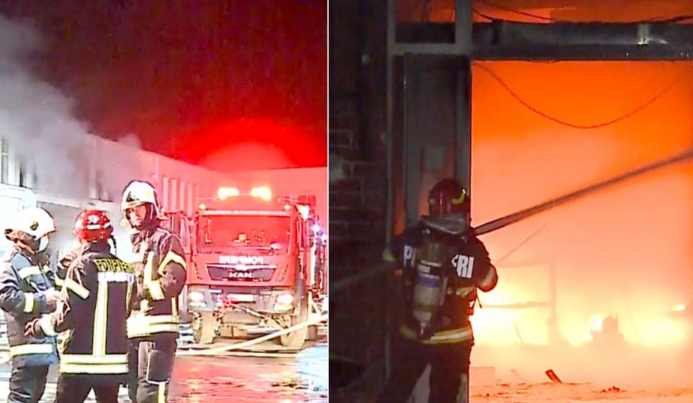 Incendiu la un centru comercial din Târgu Mureș. Pompierii încearcă de ieri să stingă flăcările