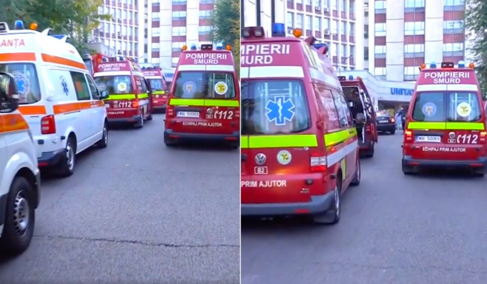 Coadă de ambulanțe la Spitalul Universitar. Medicii ATI tratează de patru ori mai mulți pacienți
