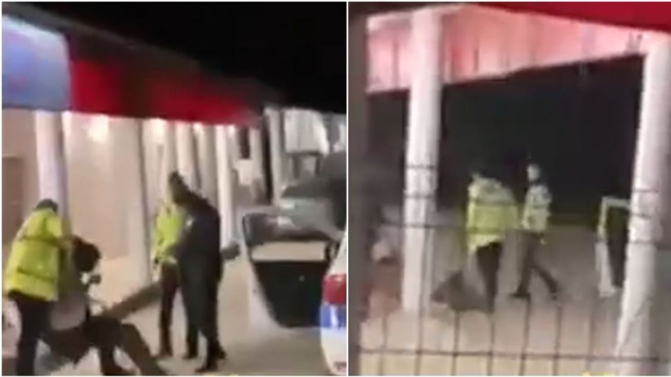 Doi polițiști, filmați în timp ce lovesc și înjură un om cu probleme medicale