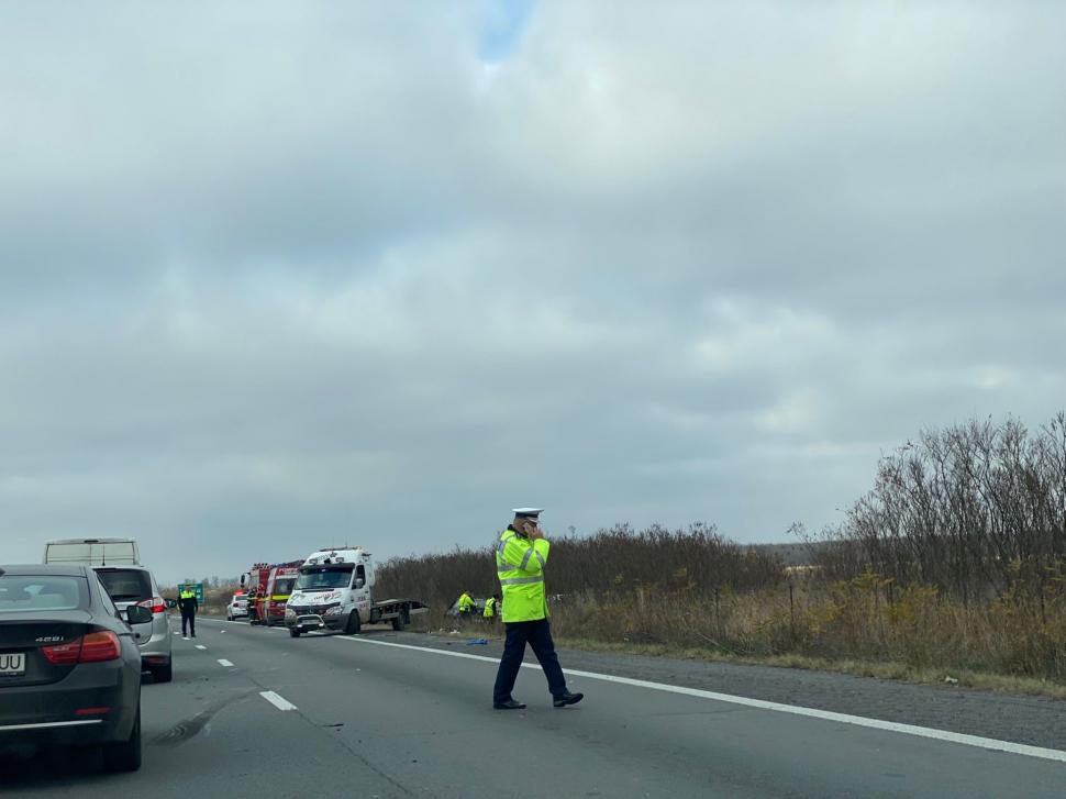 Accident grav pe A1. Șase persoane sunt rănite, iar printre victime sunt și doi copii 735957