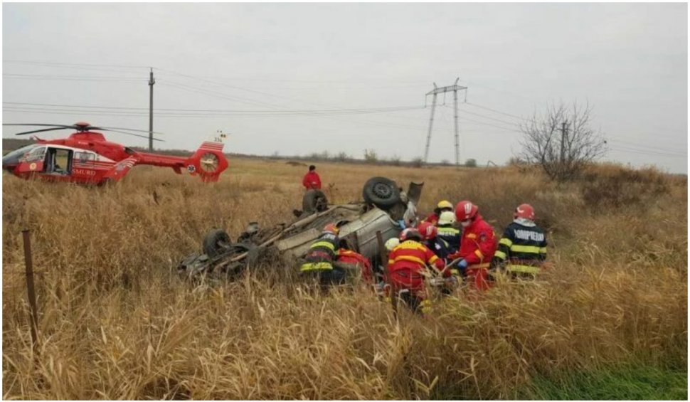 Grav accident rutier pe Autostrada București - Pitești. Se intervine cu elicopterul! 