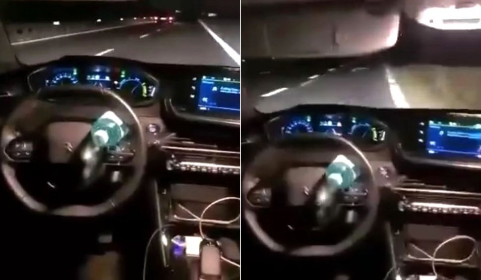 Un şofer român şi-a distrus maşina şi s-a făcut de râs, în timp ce se lăuda că poate conduce de pe bancheta din spate: "Aşa se conduce!"