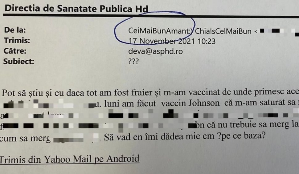Mesaj de la "celmaibunamant" pentru DSP Hunedoara: "Pot să ştiu şi eu dacă am fost fraier şi m-am vaccinat, de unde primesc acel voucher?"