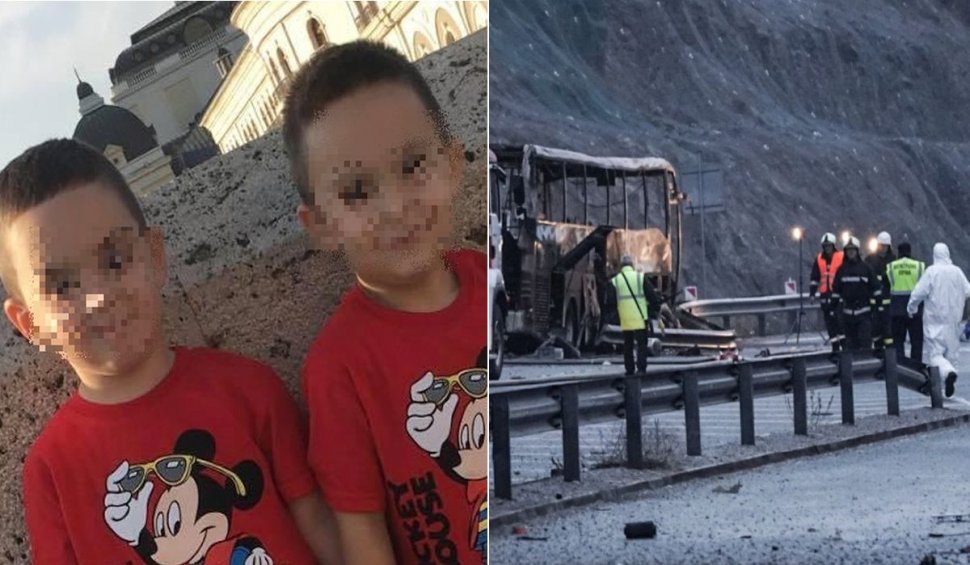 Doi frați gemeni de patru ani au ars de vii în brațele mamei, în autobuzul care a luat foc în Bulgaria