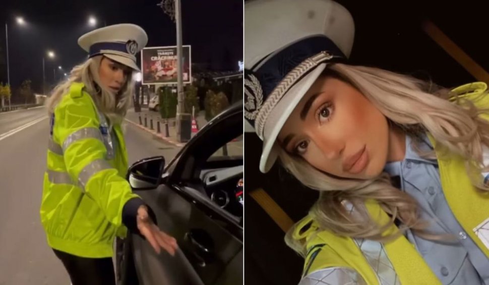 O tânără din Bucureşti, vedetă pe Instagram, s-a îmbrăcat în poliţistă pentru un videoclip, iar acum este cercetată penal