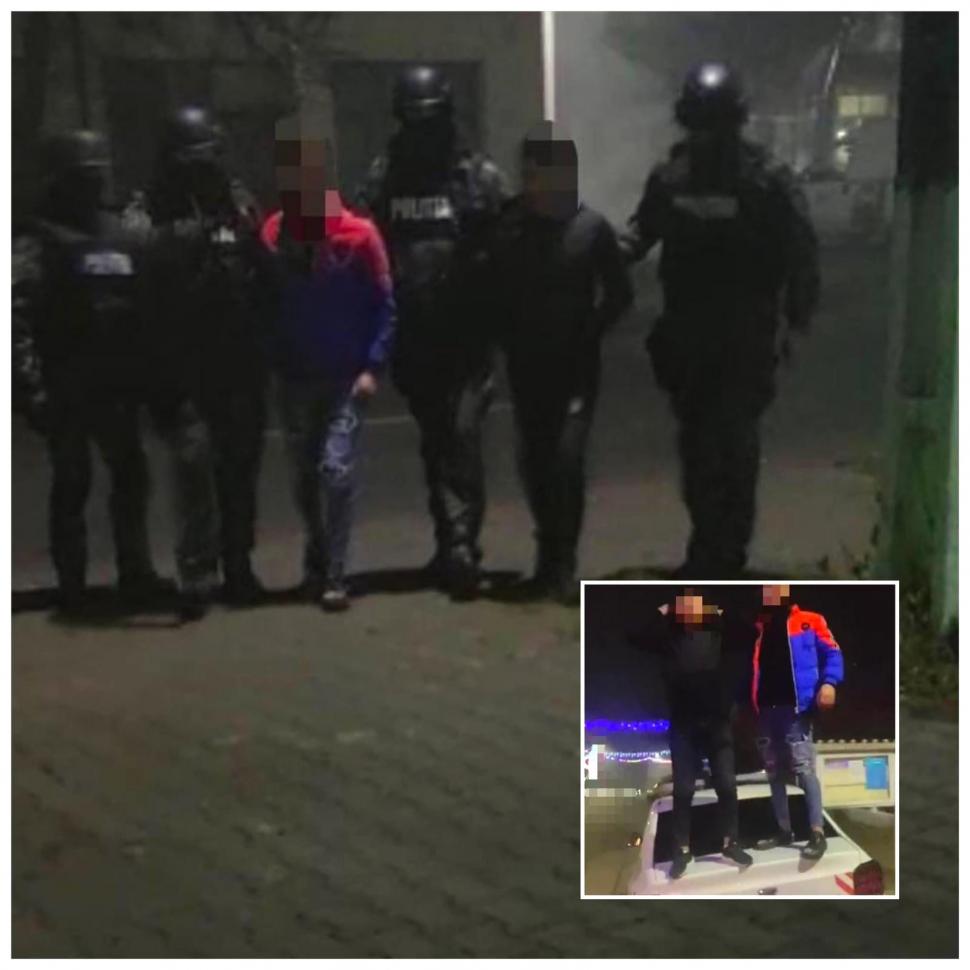 Doi adolescenți s-au urcat pe o mașină de Poliție și s-au filmat cântând manele, în Focșani 739653