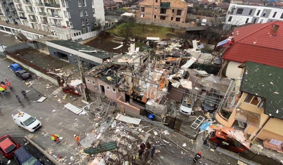 Explozie devastatoare într-o pensiune din Cluj-Napoca. Momentul deflagraţiei, filmat de o cameră de supraveghere 740221