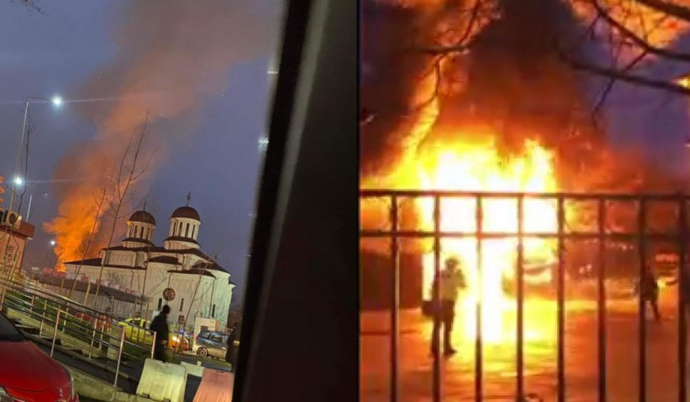Incendiu la o biserică din București