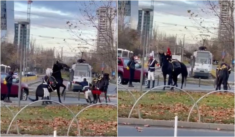 Militarul care a căzut de pe cal la parada de 1 Decembrie, cercetat de procurori pentru că a stricat imaginea Jandarmiei Române