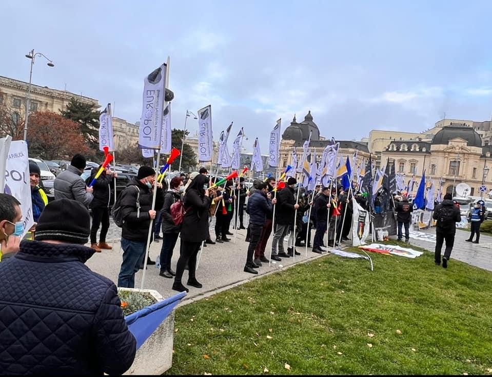 Protest cu fumigene, la geamul ministrului de Interne, Lucian Bode 741208