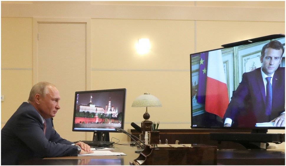 Vladimir Putin și Emmanuel Macron, discuție cu privire la criza din Ucraina. Zelenski vrea reluarea contactelor diplomatice 