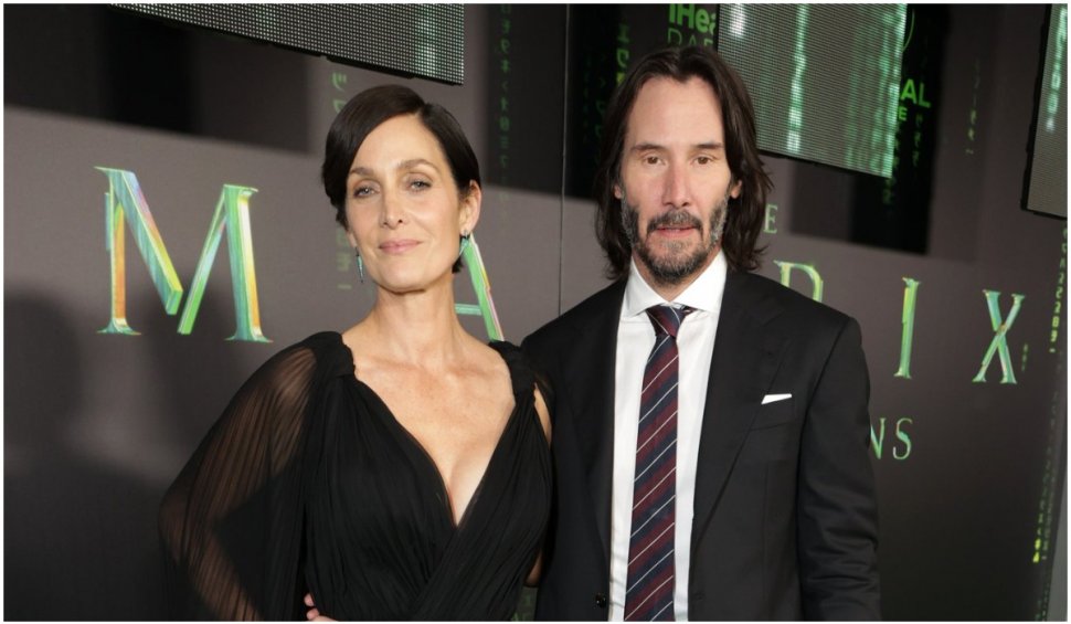 Keanu Reeves și Carrie-Ann Moss din nou pe covorul verde la premiera filmului ”Matrix Resurrections”