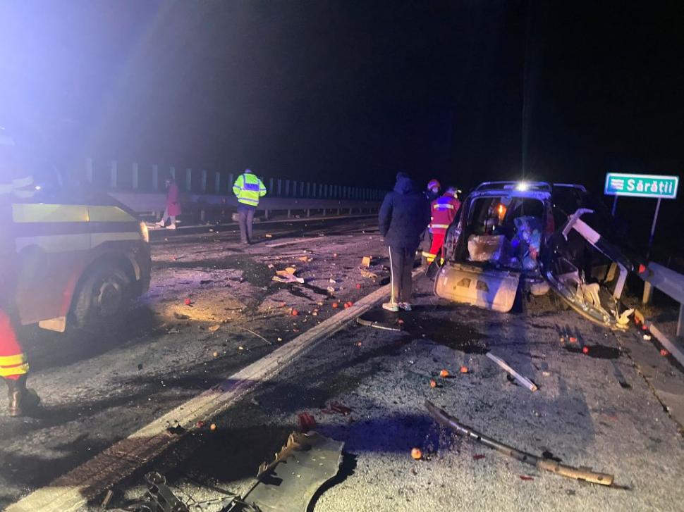 Șase mașini, dintre care trei TIR-uri, implicate înt-un accident pe autostrada Sebeș-Deva 742339