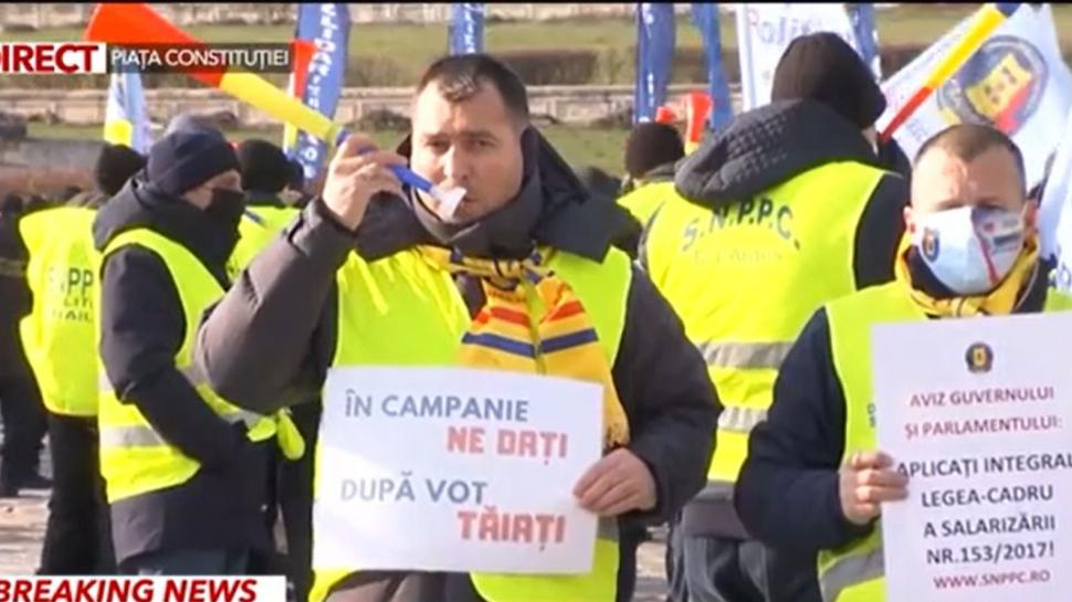 Proteste de amploare în București. Medici, profesori și polițiști au ieșit în stradă 742239