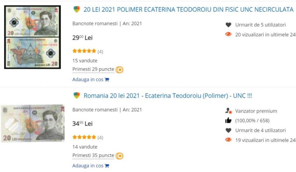 Bancnota de 20 de lei, vândută pe internet la o lună de la intrarea în circulație 742803