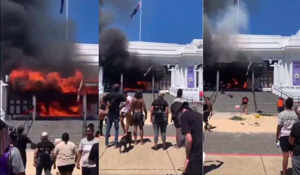 Protestatarii au dat foc vechii clădiri a Parlamentului, în Australia