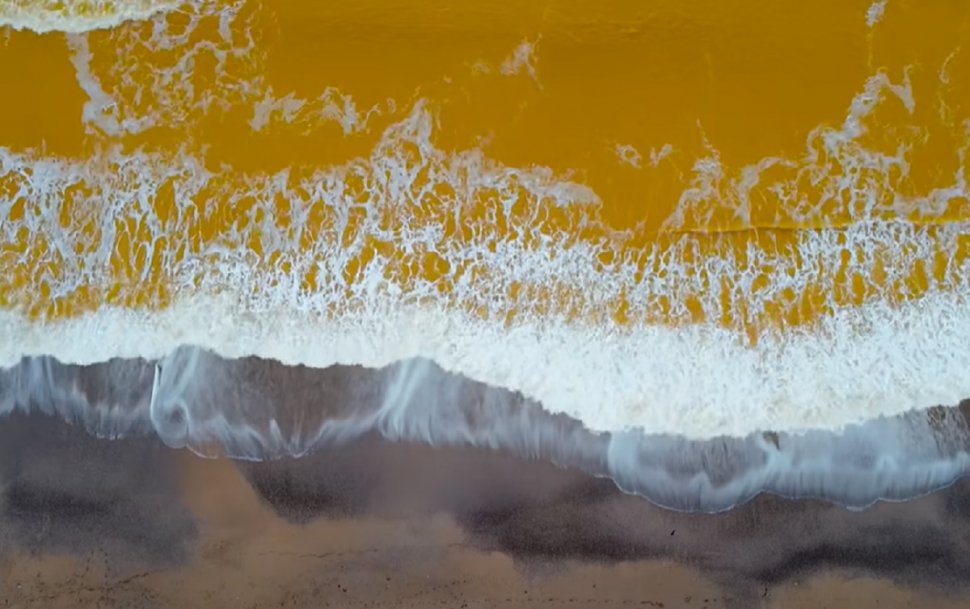 Fenomen spectaculos la început de an! Marea Neagră a devenit galbenă