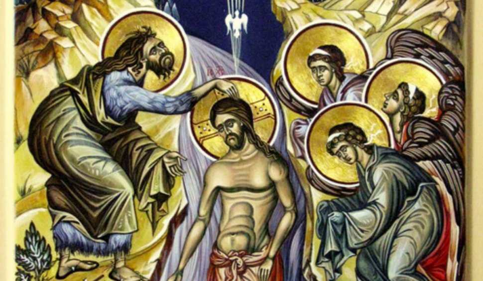 Calendar ortodox 6 ianuarie 2022. Sărbătoare cu cruce roşie de Bobotează, Botezul Domnului