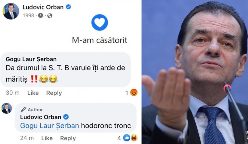 Festival de comentarii pe pagina de Facebook a lui Ludovic Orban: "Vărule, îţi arde de măritiş?"