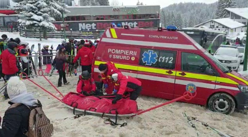 Copil accidentat grav pe pârtia din Brașov! Schiul i-a secționat genunchiul