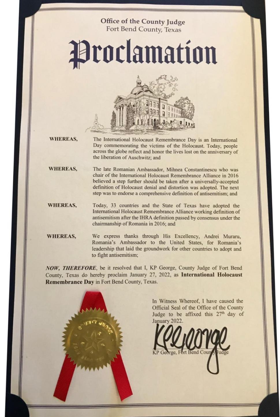 România, elogiată în Texas pentru contribuția remarcabilă la contracararea antisemitismului 747734