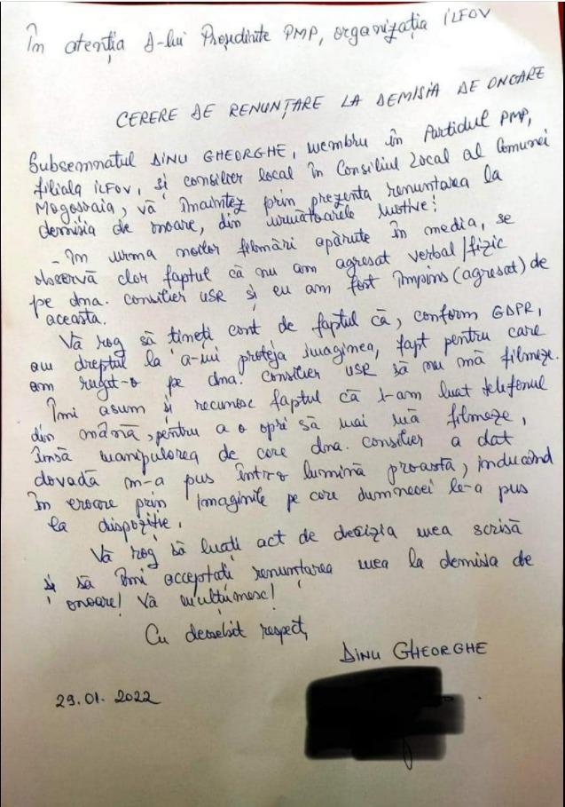 Consilierul PMP, care a amenințat o colegă din USR, își retrage demisia: ”Eu am fost cel agresat” 748113