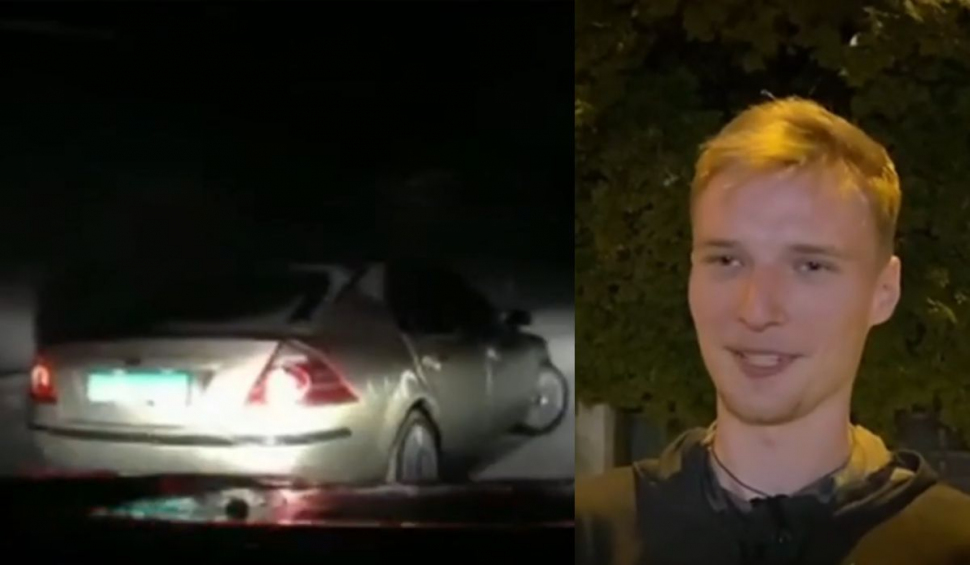 Un tânăr din Baia Mare nu se poate opri din zâmbit în timp ce povesteşte, în faţa camerelor de filmat, cum a fugit de poliţie: "A fost o experienţă distractivă"