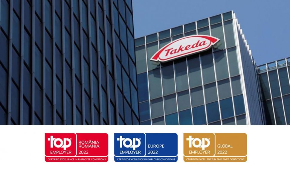 Compania bio-farmaceutică Takeda primește certificarea “Top Employer” pentru al cincilea an consecutiv și pentru prima oară în România
