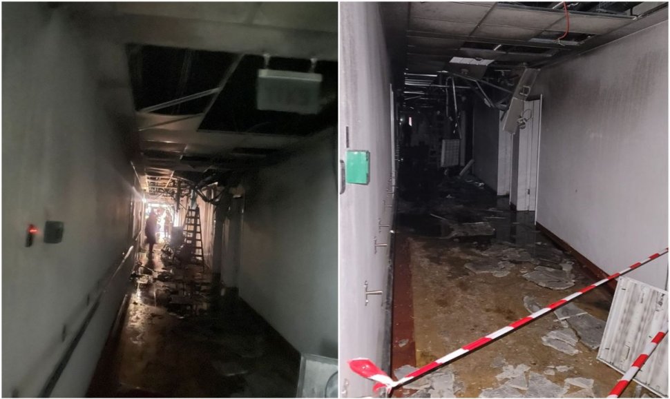 Primele imagini din interiorul Spitalului Suceava care a luat foc noaptea trecută