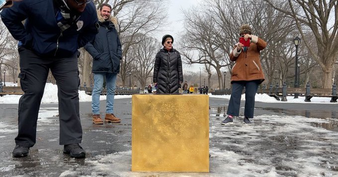 Un cub de aur pur, în valoare de peste 11 milioane de dolari, lăsat într-un parc din New York