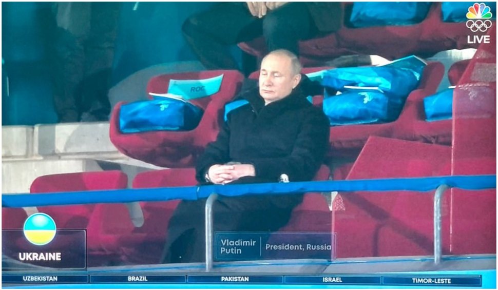 Vladimir Putin s-a prefăcut adormit când echipa ucraineană a ieșit la ceremonia de deschidere a Jocurilor Olimpice de iarnă de la Beijing