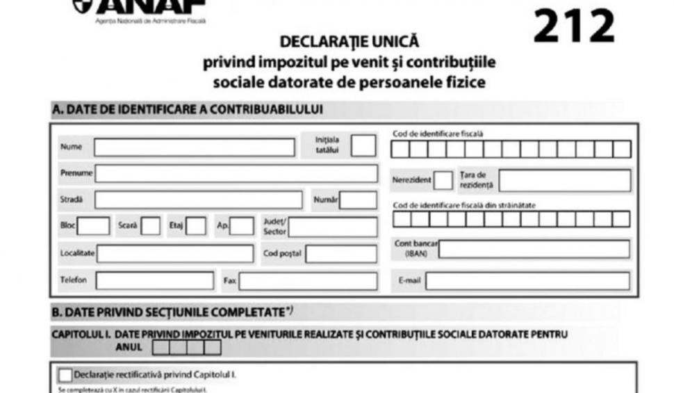 Declaraţia unică 2022 de la ANAF. Noul formular vine cu modificări