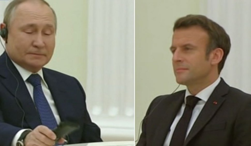 Vladimir Putin, cuvinte de laudă pentru Emmanuel Macron, la începutul discuțiilor de la Moscova