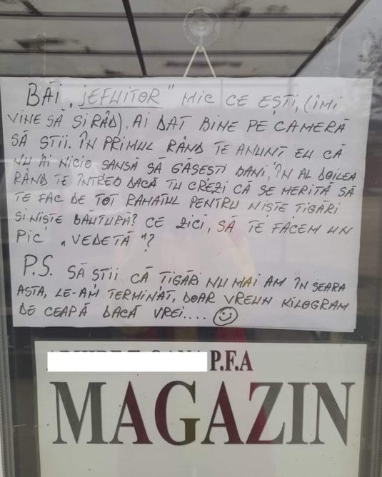 Mesajul lăsat de o femeie către un hoț insistent: „Băi, jefuitor mic ce ești”  749663