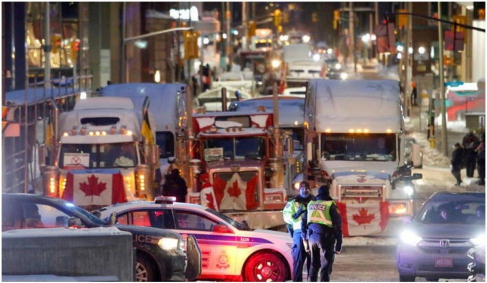 Stare de urgență în capitala Canadei, în urma protestelor transportatorilor. 