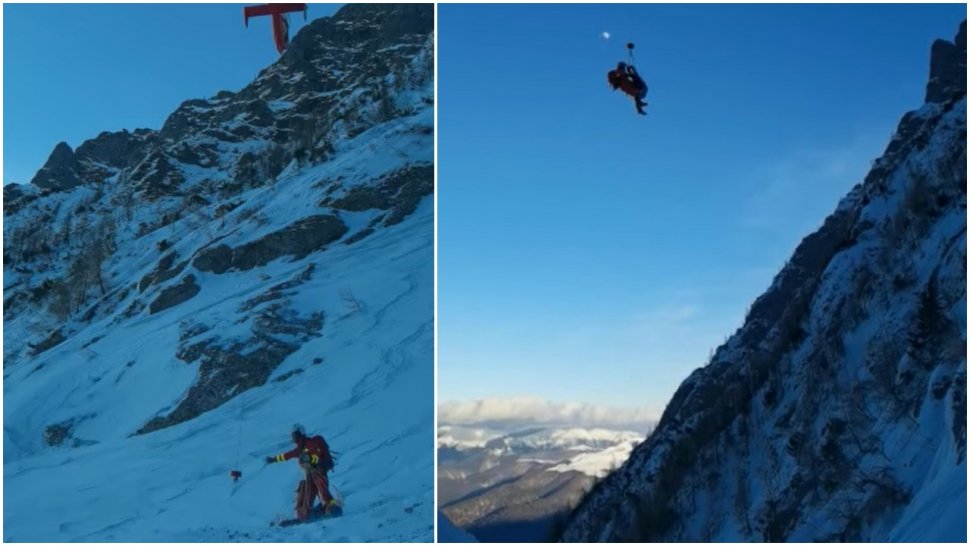 Intervenţie cu elicopterul în Munţii Bucegi! O tânără a căzut 250 de metri, în prăpastie