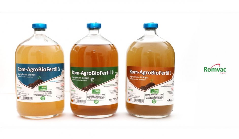 Rom-Agrobiofertil NP, biofertilizator certificat Ecocert, pentru producții sănătoase și randament mai mare, față de culturile fertilizate chimic