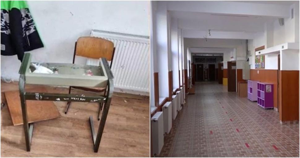 Trei elevi de clasa a VII-a au devastat o sală de clasă, sub privirile profesorilor. Cei trei ar fi consumat băuturi alcoolice 