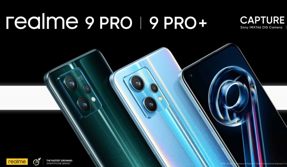 Realme anunţă seria 9 Pro, echipată cu cameră foto Sony IMX766 și sistem dual de stabilizare a imaginii