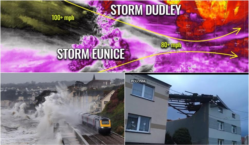 Furtunile care au făcut ravagii în Europa lovesc şi România. Meteorologii au emis cod portocaliu de vânt puternic