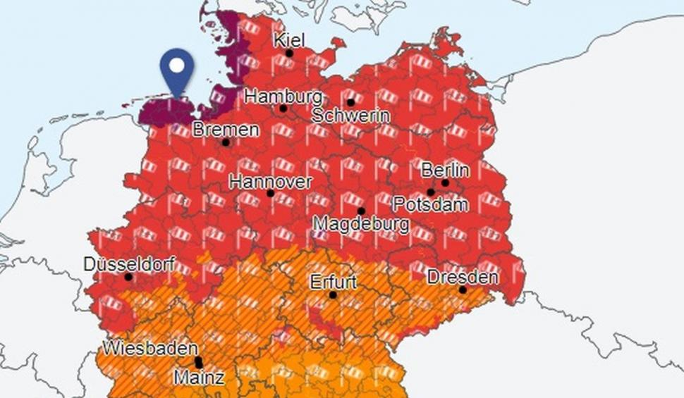 Cod Violet de nivel uragan, cu rafale de până la 160 km/h, în Germania