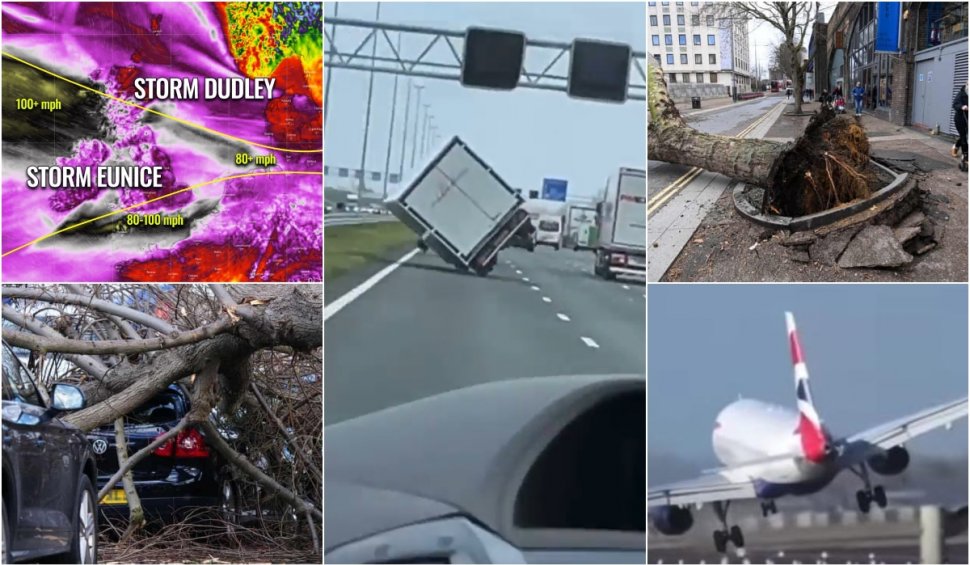 Imagini apocaliptice cu furtunile care au făcut ravagii în Europa. Vântul a depăşit 190 de kilometri pe oră