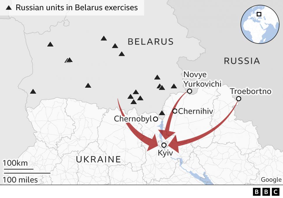 Cele trei rute ale invaziei ruse în Ucraina. Joe Biden, convins că Vladimir Putin a decis atacul  751712
