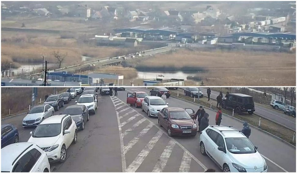 Mii de ucraineni fug în Moldova. Cozi uriaşe de maşini, la punctele de trecere a frontierei