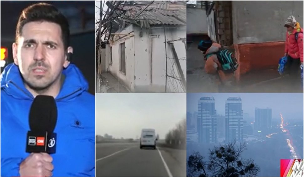 Trimisul special Antena 3 în Ucraina, date în timp real de pe linia frontului | La Kiev urmează o noapte albă. Printre dărâmături, praf şi fum, oamenii încearcă să se salveze